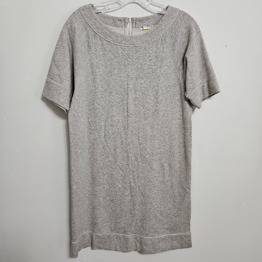 J. Crew Sweatshirt Dress Womens S Short Sleeve Exposed Zipper Fun Cute Comfy